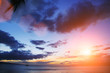 Scenic sunset sky over ocean Scenic sunset sky over ocean
