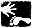 Handprint And Footprint. Vector Handprint And Footprint. Vector