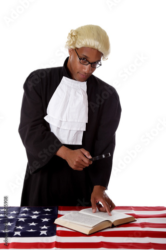 Photo: Young african. American judge man. Young african. American judge man.
