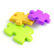 Parts of a puzzle with funny colors on a white background Parts of a puzzle with funny colors on a white background