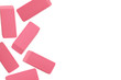 Foto: Pink Erasers On White Background Pink Erasers On White Background