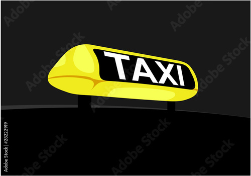 Vector: Close up of a taxi hire light or sign Close up of a taxi hire light or sign