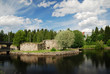 Summer view with ruins of castle on island, Kajaani, Summer view with ruins of castle on island, Kajaani,