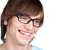 Portrait of young man in glasses  isolated on white background