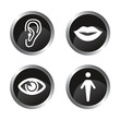 Icone vecteur web illustration bouche oeil oreille