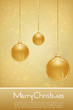 golden merry christmas card