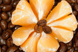Coffee beans and tangerine Coffee beans and tangerine