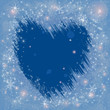 Frame with snowflakes and frosty patterns in form of heart Frame with snowflakes and frosty patterns in form of heart