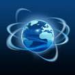 Illustration: globe with dark background globe with dark background