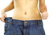 Video: Slim woman with too big jeans showing thumb up sign Slim woman with too big jeans showing thumb up sign