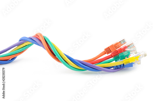 Foto: Multi colored computer cables Multi colored computer cables