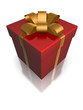 red gift box, isolated with clipping path