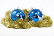 Two Blue Christmas balls.