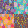 Four colorful patterns from apples