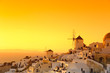 Sunset in Oia village Santorini, Greece