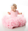 Baby girl wearing pettiskirt tutu and pearls