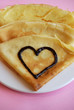 crêpes et coeur en chocolat