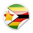 Pegatina bandera Zimbabue con reborde