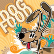 Vector: Illustrated comic dog food background. Illustrated comic dog food background.