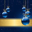 Winter background with blue christmas balls Winter background with blue christmas balls