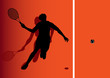 Tennis player silhouette vector