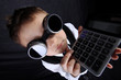 boy with calculator