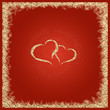 Gold heart background with textured frame Gold heart background with textured frame