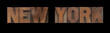 the words New York in old letterpress wood type