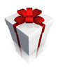 white gift box, isolated with clipping path