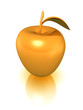 golden apple, isolated with clipping path