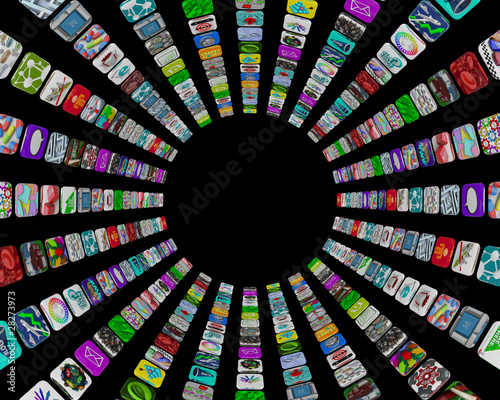 Photo: Apps in a Circular Pattern - Tile Buttons Apps in a Circular Pattern - Tile Buttons