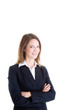 Smiling Confident Caucasian Woman Arms Crossed Isolated White