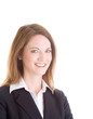 Head Smiling Happy Caucasian Business Woman White Background