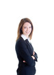 Smiling Confident Caucasian Business Woman Suit, Arms Crossed