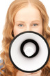 woman with megaphone
