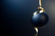 palla natale blu con fiocco oro palla natale blu con fiocco oro