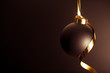 palla natale nera con fiocco oro palla natale nera con fiocco oro