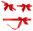 Vector illustration. Collection of red gift bows with ribbons. Vector illustration. Collection of red gift bows with ribbons.