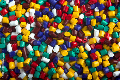 Photo: Colorful industrial plastic granules Colorful industrial plastic granules