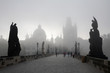 Prague - Charles birdge in the mornin fog Prague - Charles birdge in the mornin fog