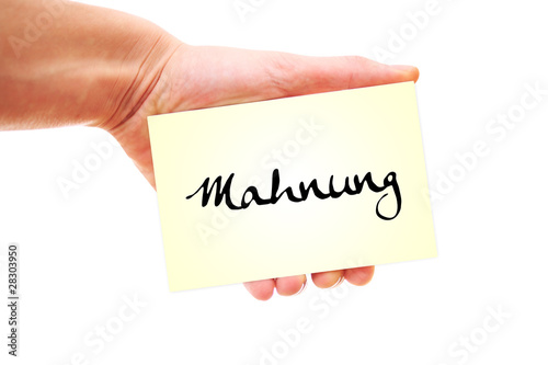 Foto: Mahnung Mahnung