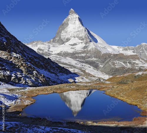 Foto: Matterhorn Spiegelung Riffelsee Matterhorn Spiegelung Riffelsee