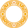 Christmas white on orange roundel frame decoration
