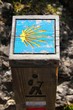 Way of Saint James wooden pilgrims road sign