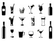 Cocktail and drinking glasses and bottles vector Cocktail and drinking glasses and bottles vector