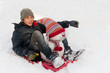 Photo: Kind mit Schneemann und Rodel Kind mit Schneemann und Rodel