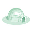 Cartoon igloo, vector illustration