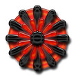 Red and Black Flower Button Red and Black Flower Button
