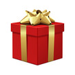 Red gift with gold bow vector illustration. Eps 10 Red gift with gold bow vector illustration. Eps 10