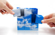 concepto de desarrollo sostenible con puzzle de cubos